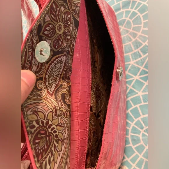 💛TODAY***$29***NWT Maxx New York pink 100% embossed crocodile leather purse. - Picture 7 of 10